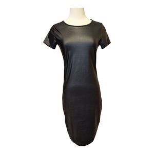 Wet Look Short Sleeve BodyCon Dress